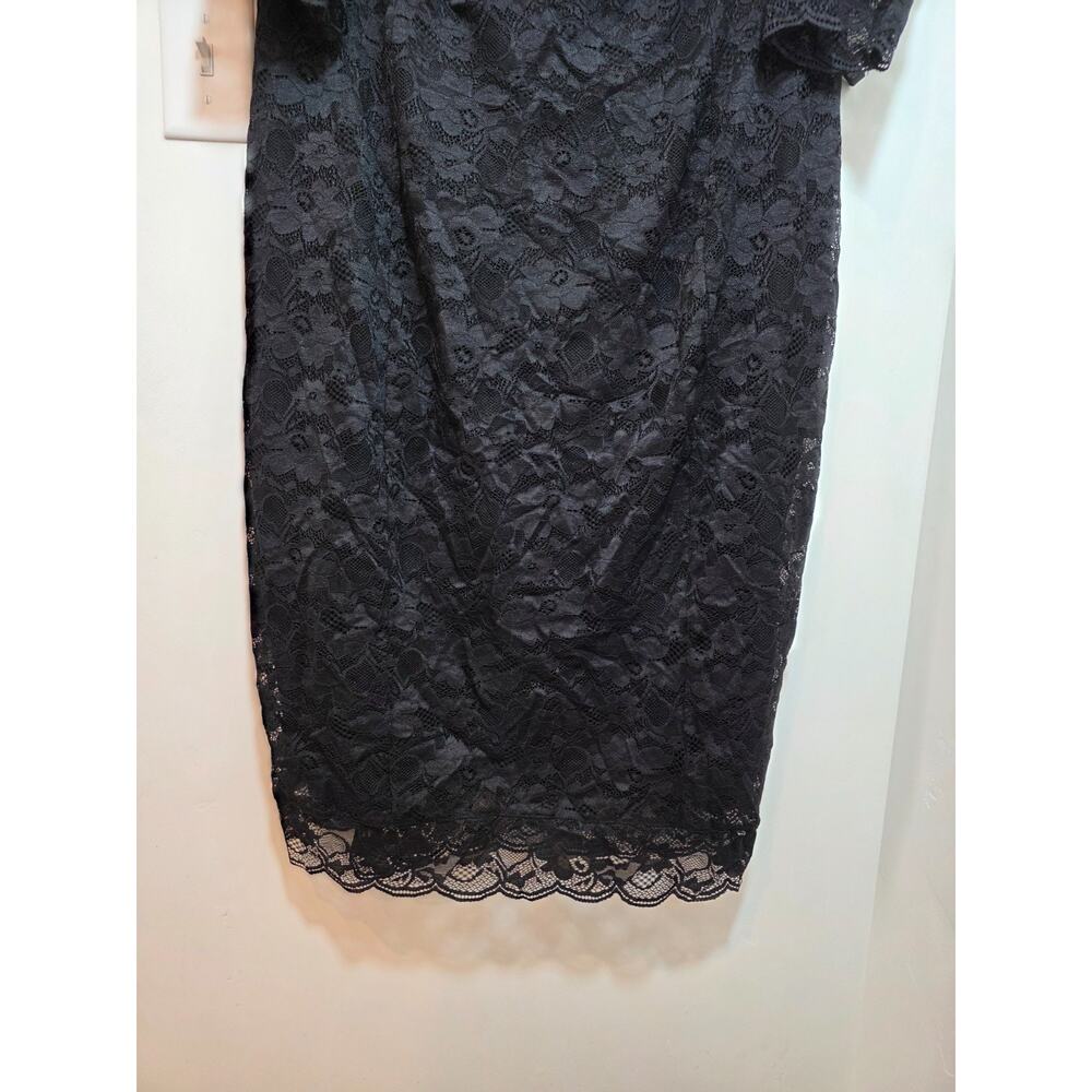 NWT Torrid Midi Black Lace Dress Scalloped Neckline 3/4 Sleeves Size 22 - Picture 5 of 10